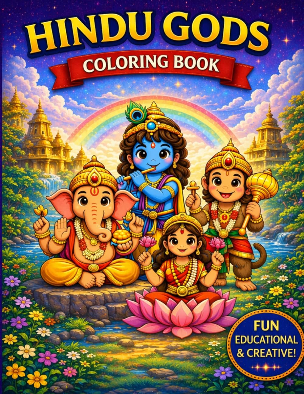 Hindu Gods Coloring Book Ages 3-8 (Saturn Mars Books Kids Activities Collection)