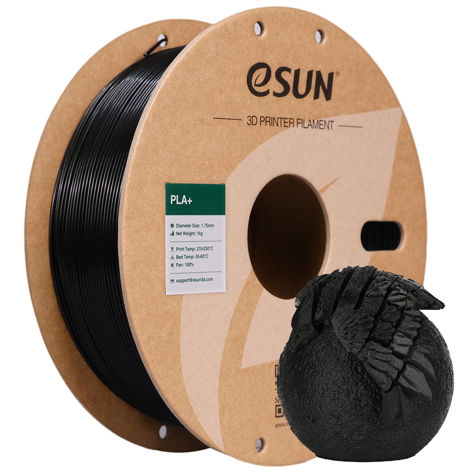 Amazon.co.jp: eSUN PLA+ フィラメント 1.75mm ブラック 1kg、PLA Pro