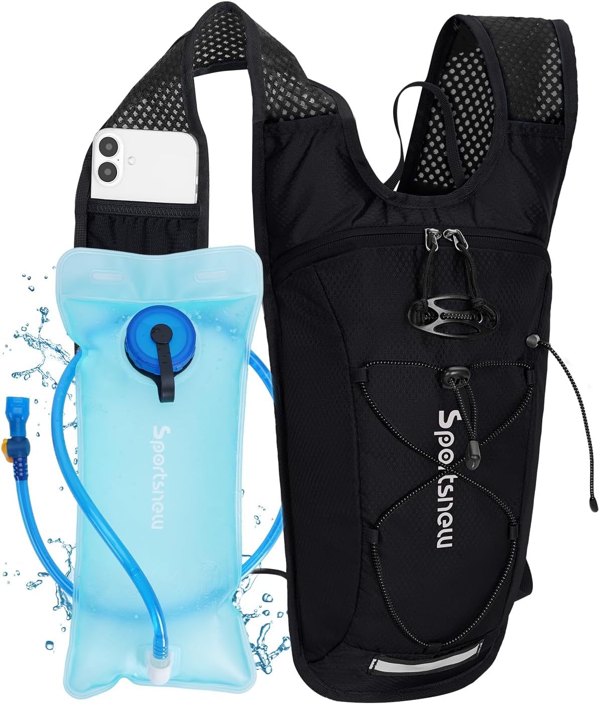 sportsnew Hydration Backpack with 2L Water Bladder, 6L Lightweight Water Backpack for Hiking, Running and Cycling, Hydro Pack for Men Women