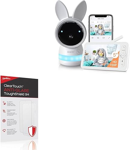 BoxWave Protector de pantalla compatible con ARENTI AInanny Video Baby Monitor  ClearTouch Anti-Glare ToughShield 9H (paquete de 2), protector de