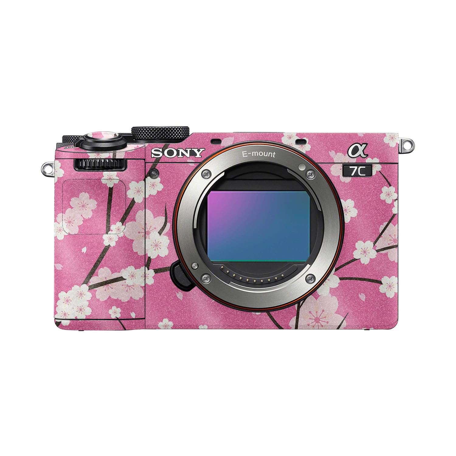 Glossy Glitter Camera Skin Compatible with Sony A7C Mark II (2023) - Sakura Pink - Premium 3M Vinyl Protective Wrap Decal Cover - Easy to Apply | Crafted in the USA by MightySkins