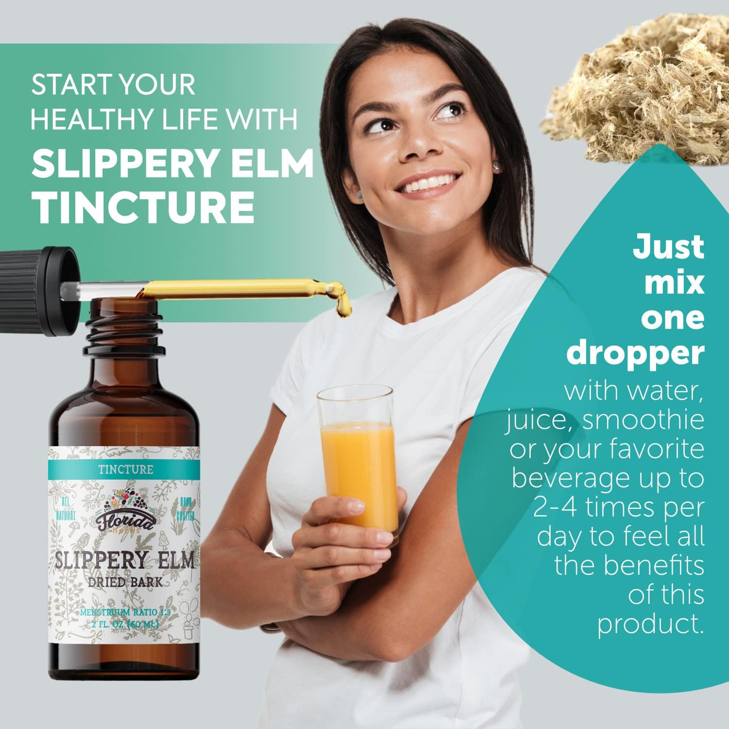 Slippery Elm Tincture 2 oz (60 ml) | Premium Alcohol-Free Herbal Extract from Ulmus Rubra | Liquid Botanical Supplement | Traditional Soothing Mucilage Formula | Made in USA - Image 4