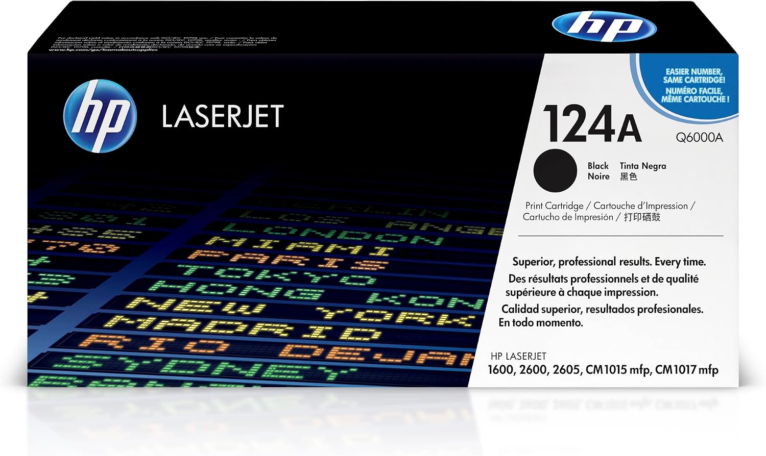 HP Original 124A Black Toner Cartridge | Works with Color LaserJet 1600, 2600, 2605 Series, Color LaserJet MFP CM1015, CM1017 Series | Q6000A
