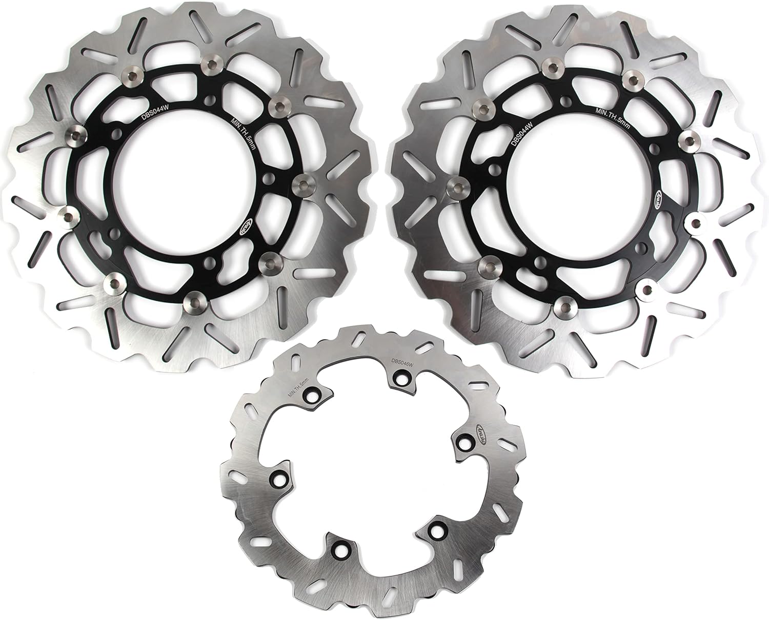 Arashi Brake Disc Rotors Front and Rear for Suzuki Hayabusa GSXR 1300 2008-2020 / B-KING 1300 2008-2010 Motorcycle Replacement Accessories GSX1300R GSX-R1300 Black 2009 2011 2012 2013 2014 2015 2016