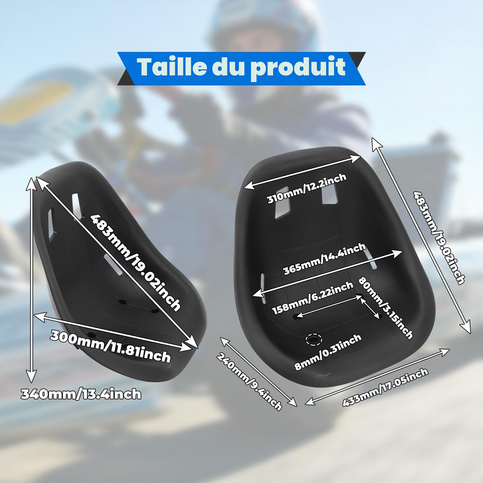 Siege Kart pour Karting Drift, ABS, Confortable Design Ergonomique | Universal Siege de Karting pour Kart, Drift Et Voiture D'Équilibre, Idéal pour Projets DIY, 50x44x25cm