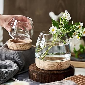 ITALY 変形ガラス フラワーベース 金魚鉢 インテリア ガラス Amazon | ガラス 金魚鉢 花瓶 大きい 一輪挿し フラワーベース