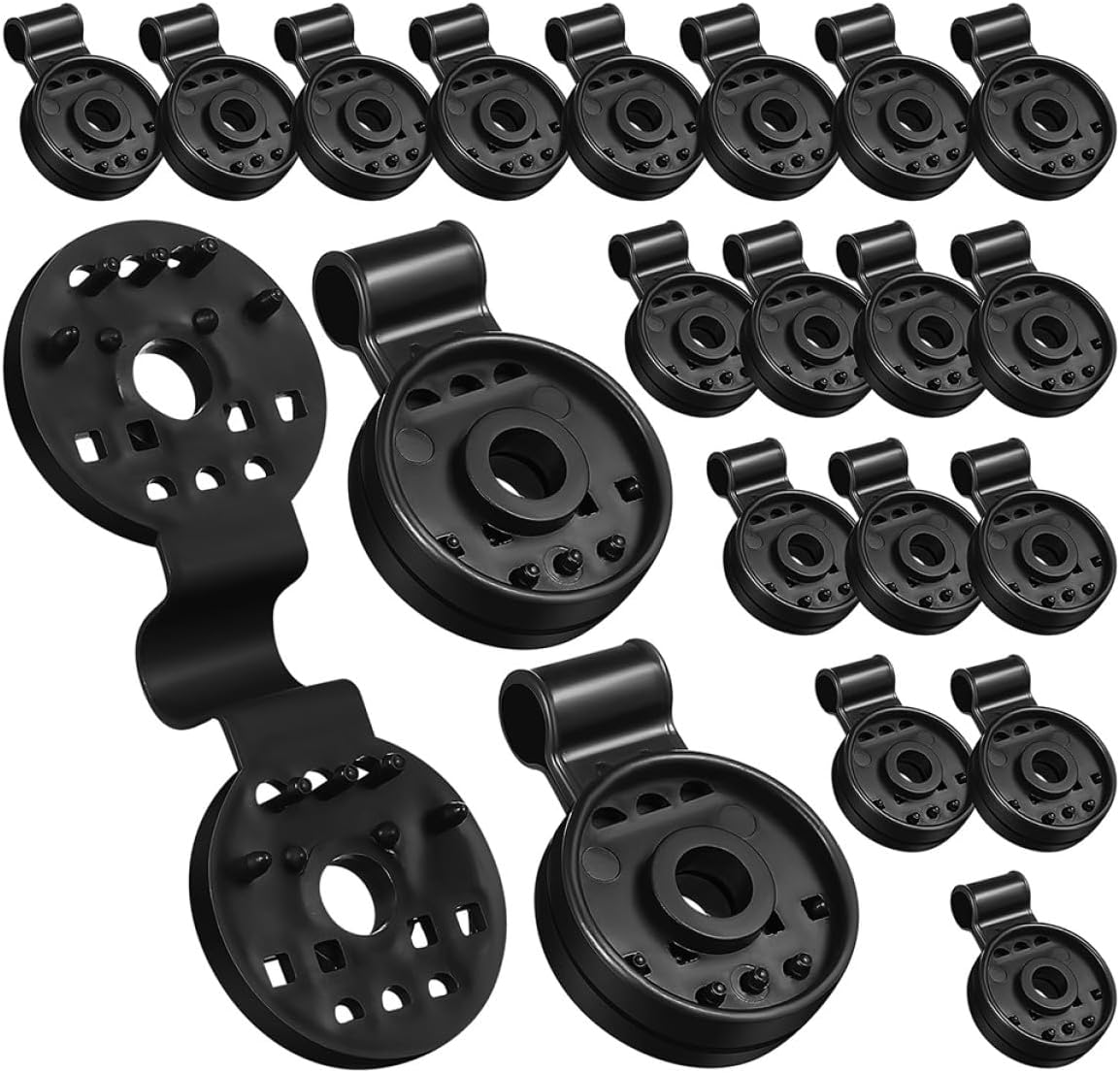 Kisangel 80pcs Plastic Net Buckles and Shade Cloth Clips for Garden Netting, round Sunshade Fabric Fixing Clips for Patio Cover and Greenhouse Mesh