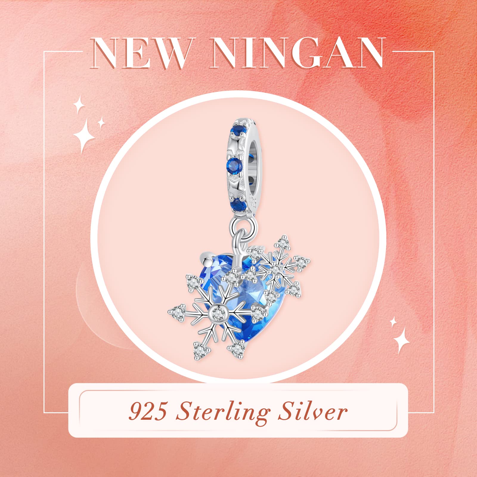 NINGAN Serie d'amore in argento 925 Pendente con perline Regalo di compleanno di San Valentino Adatto per collana di braccialetti da donna