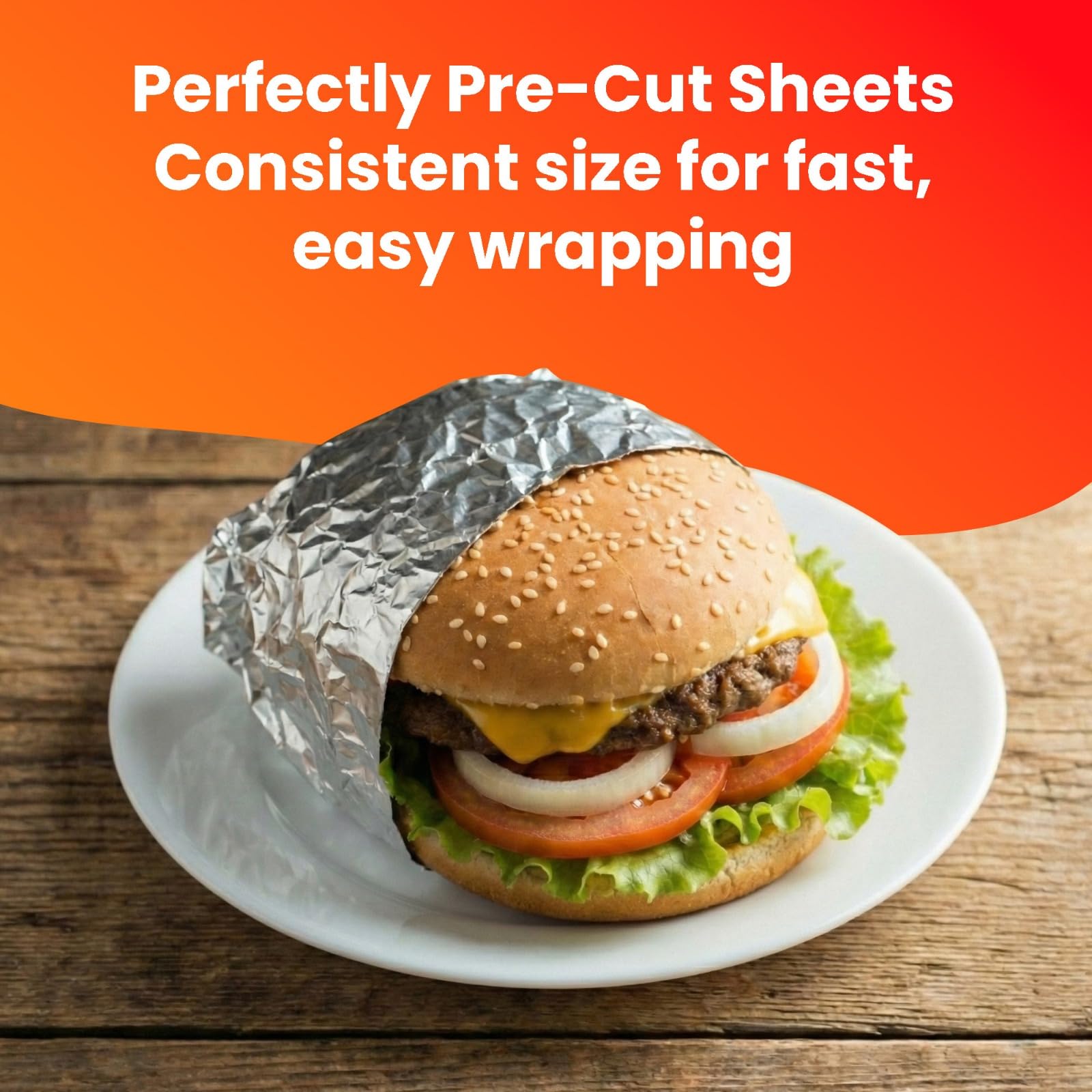 200 vorgeschnittene Deli-Aluminiumfolienblätter, 30,5 cm, Pop-Up-Folienblätter für Restaurant, Einweg-Folienblätter für Lebensmittel, Blechfolienblätter für Burrito, Hot Dog oder Sandwich
