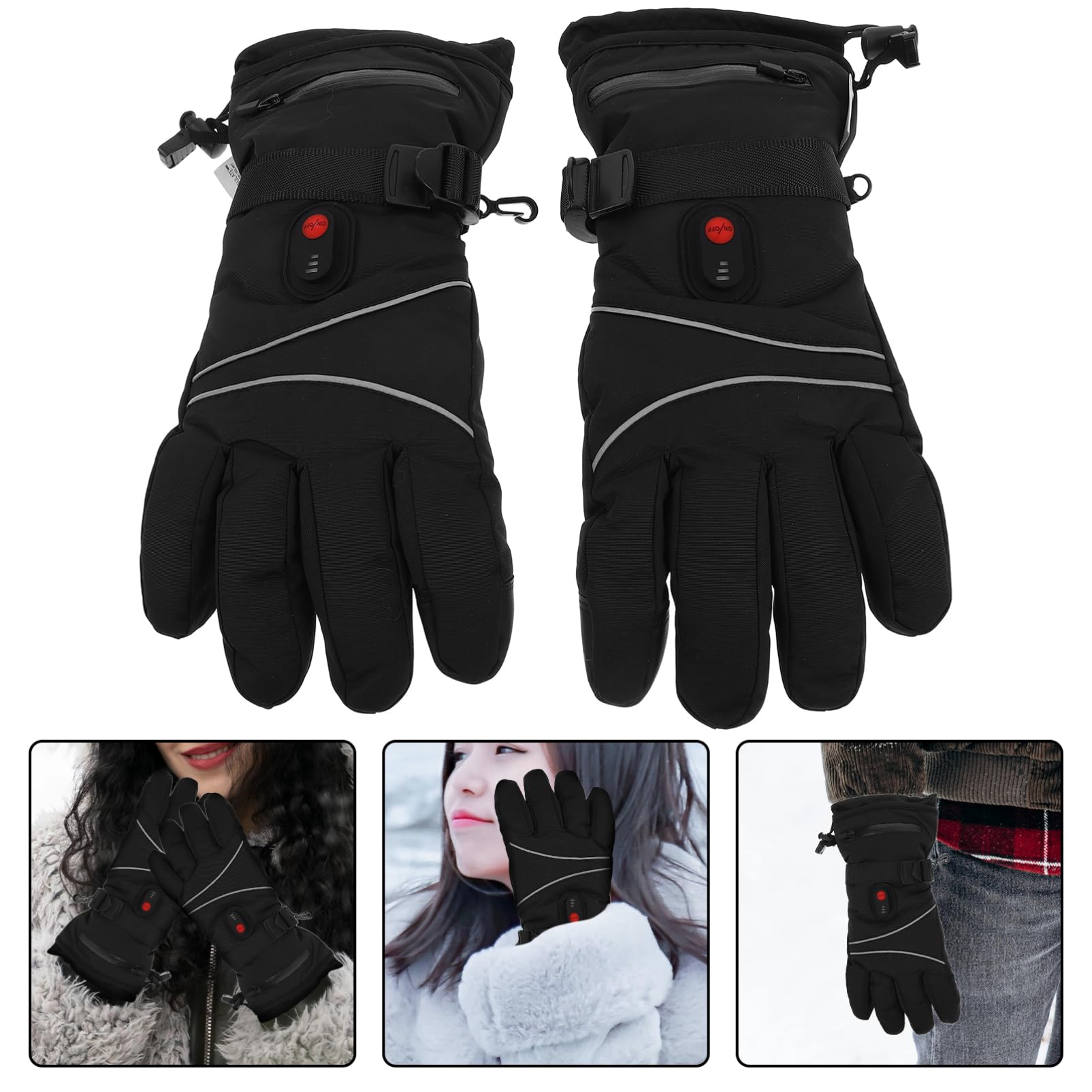Gatuida Guanti Riscaldati Elettrici Ricaricabili per Donna e Uomo Scaldamani Funzione Touch Screen per Sport Invernali come Sci e Escursionismo Antivento e Traspiranti
