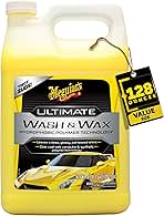 Meguiar's Ultimate Wash and Wax, Car Wash and Wax Cleans and Shines in One Step, Wash, Shine, and Protect with an Enhanced pH Neutral Car Paint Cleaner, 1 Gallon