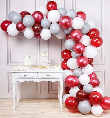 Partywoo Bordeaux Blanc Gris Ballon 80pcs 12 Pouces Rouge Fonce Ballon Baudruche Blanc Gris Ballons Latex Pour Decoration Anniversaire Bordeaux Decoration Mariage Bordeaux Deco Anniversaire Marron Amazon Fr Jeux Et Jouets