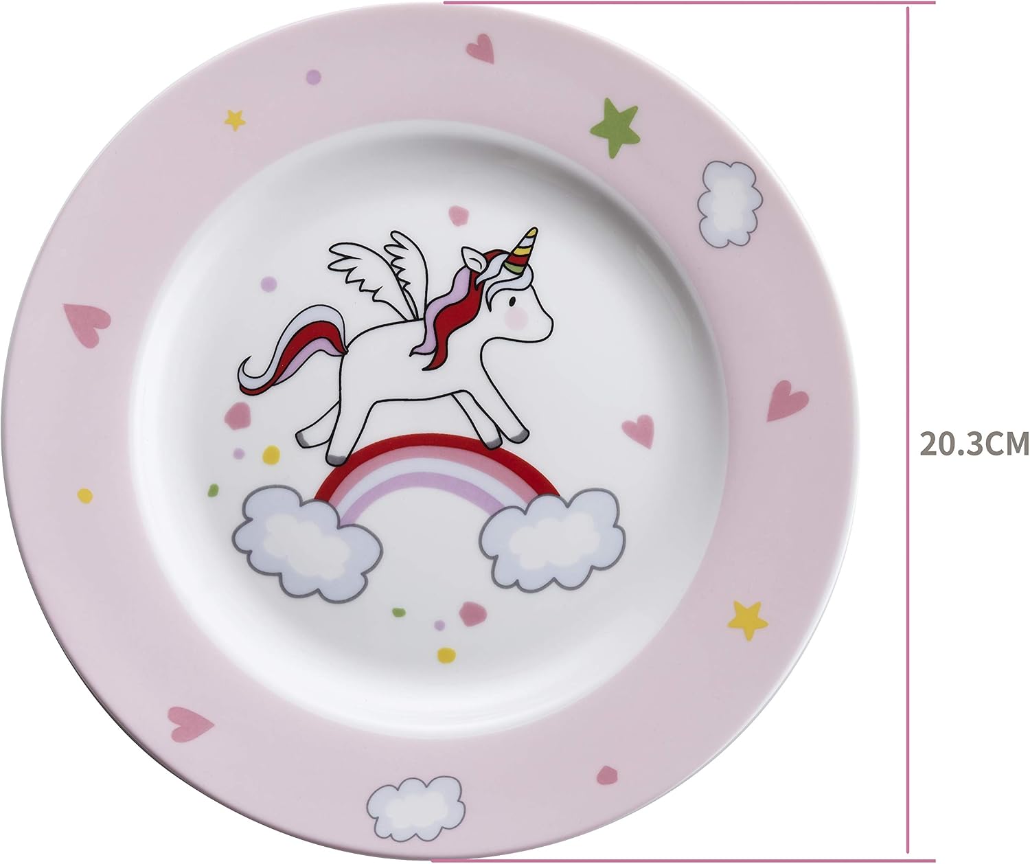 Exzact Children's Dinner Set/Cutlery Gift Set Stainless Steel Porcelain, 1 x Bowl, 1 x Plate, 1 x Dinner Knife, 1x Fork - Image 4