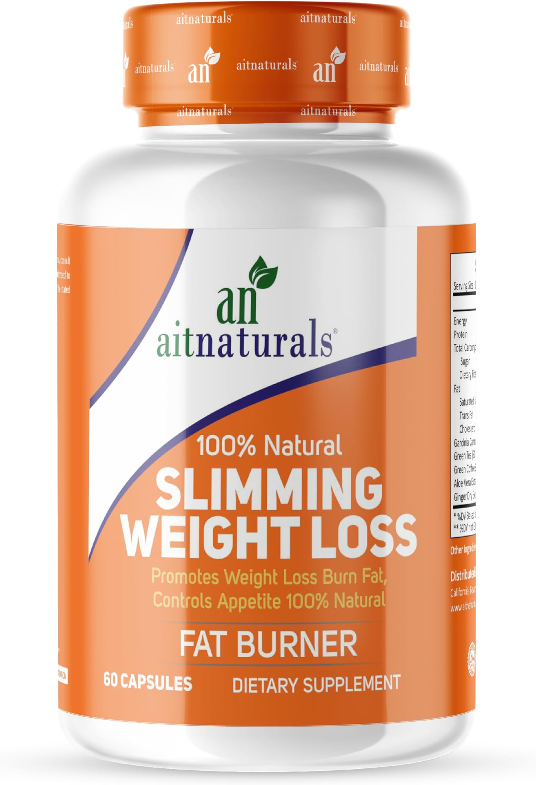 Aitnaturals Weight Loss Diet Capsules -60 Count, Powerful Fat Burning and Appetite Suppression - Excellent for Keto Diet| Formulated with Garcinia cambogia, Green tea, Aloevera & Ginger Dry Extract