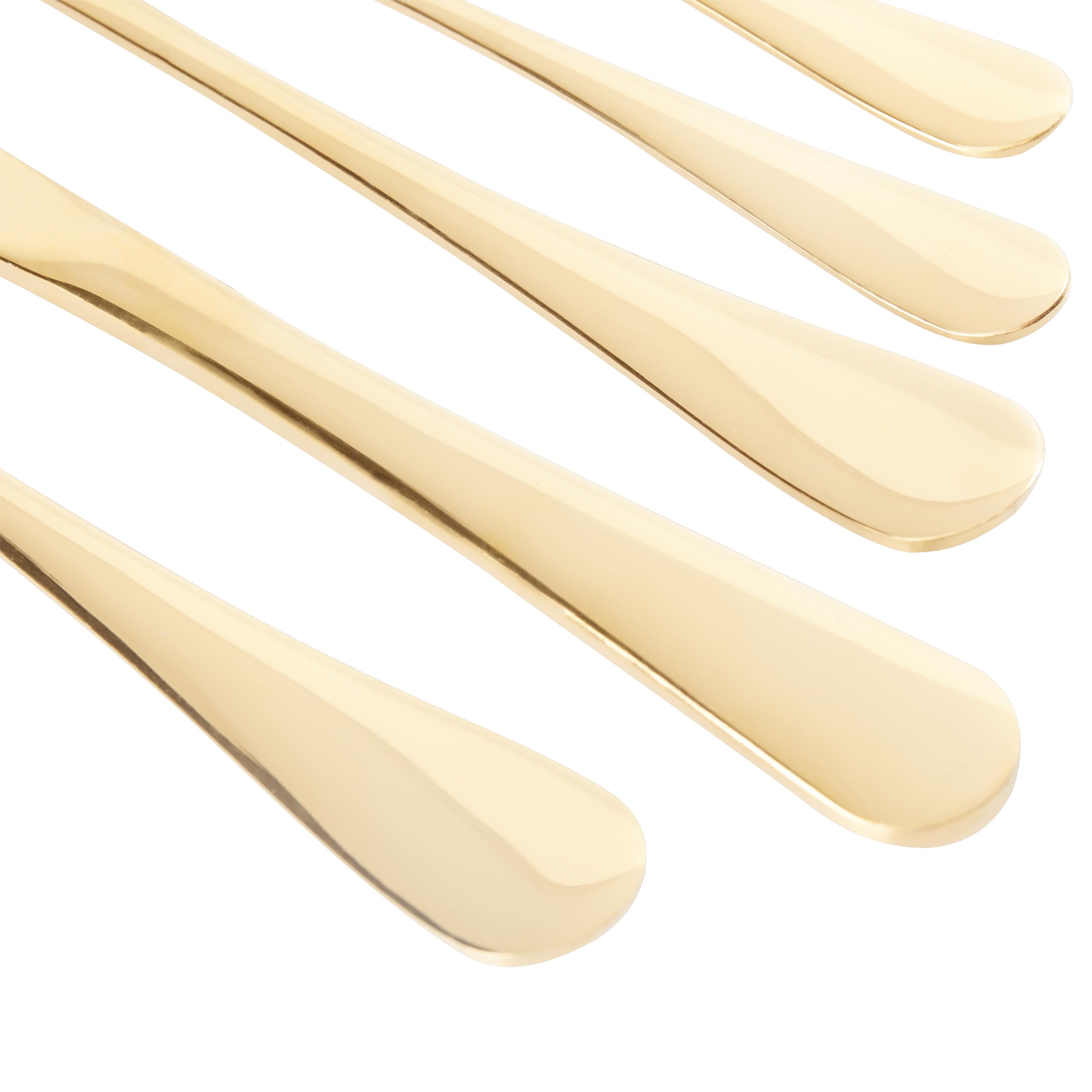 Modernes Besteck Set 30-teilig für 6 Personen Messer Gabel Löffel Teelöffel Kuchengabel Edelstahl Gold Fusilli