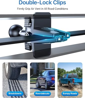 andobil 2026 Upgraded Car Phone Holder Mount for Vent, Military Sturdy Metal Clip Air Vent Phone Holder for Your Car Easy Used Cell Phone Car Mount for iPhone 17 Pro Max 15 14 13 Samsung S26 S25