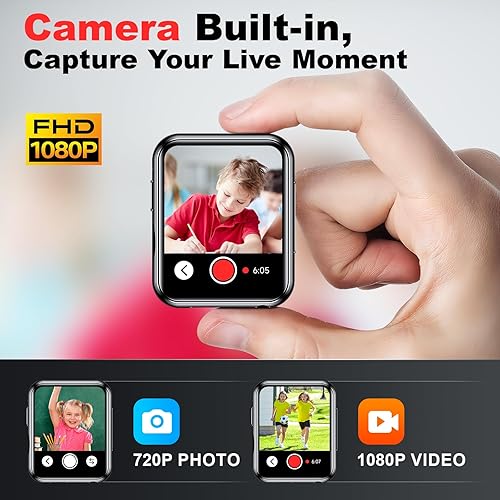 Miniatura 3 de Reproductor de MP3 con tarjeta TF de 128 GB, reproductor de audio con sonido Bluetooth 5.4 sin pérdidas, pantalla táctil de 2 pulgadas, reproductor