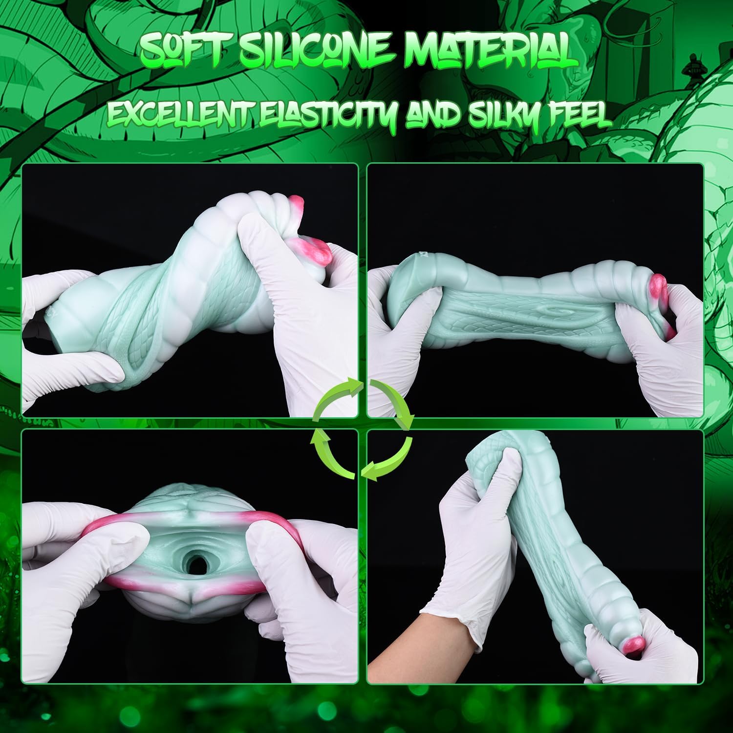6.1" Animal Pocket Pussy Snake Male Masturbators, Pocket Pussy Liquid Silicone Men Masturbator Toy, Silicone Monster Male Masturbation Men Masturbator Sucking Penis Excercise Toy Stroker