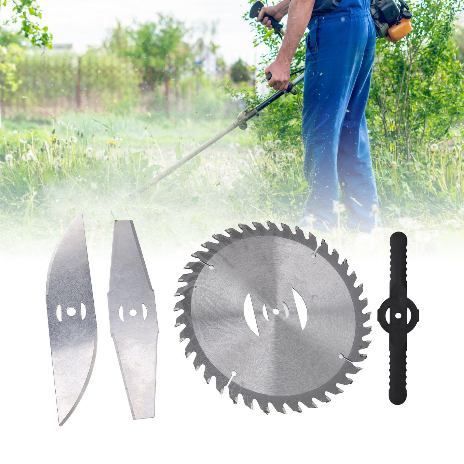 4PCS Swiftly Replaceable Cordless Trimmer Metal Blades, Trimmer Metal Blades, Suitable for All Cordless Trimmers, Delicate Grass, Thick Bushes