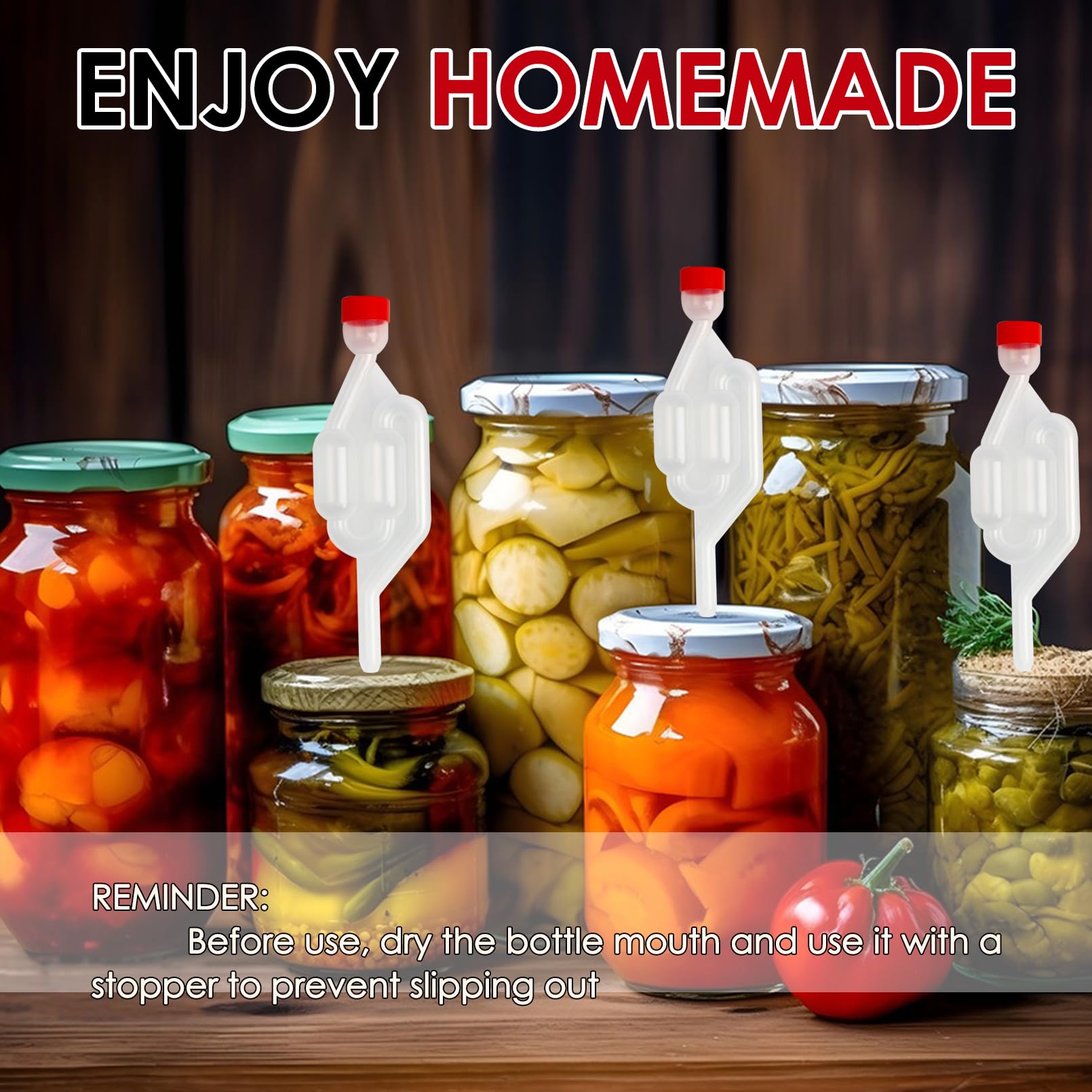 Tubo de Fermentación con Válvula de Fermentación, Bubbler para Cerveza y Vino, Airlock para Fermentación de Chucrut y Jugo de Frutas, Accesorio Esencial para Elaboración de Bebidas (Rojo)