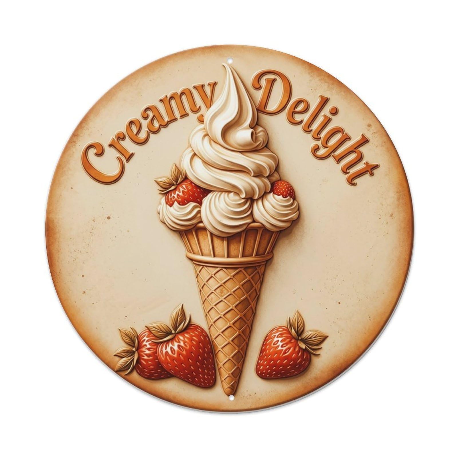 Creamy Delight Cafe Decoration 2 Metal Tin Sign