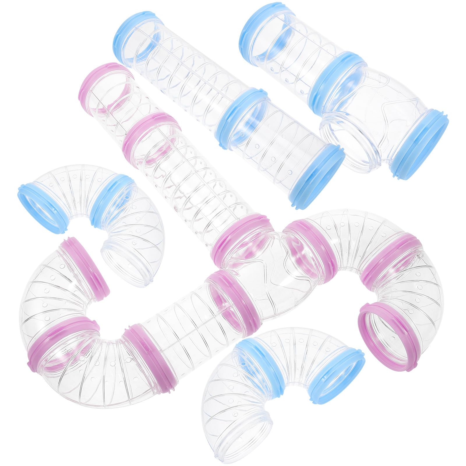 Tunnel per Criceti e Piccoli Animali Fai da Te, Set 2 Pezzi Tubo in Plastica Trasparente, Accessori per Gabbie Esterni e Interni, Tunnel per Porcellini D'india e Scoiattoli, Gioco