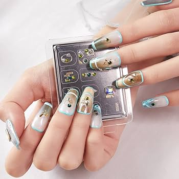 AnGalaxy ネイルステッカー 白いパール DIYネイルデカール カラフル Amazon | AnGalaxy ネイルステッカー DIYネイルデカール 3D立体