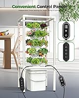 Vista 4 de SJZX Sistema de Cultivo Hidropónico, Torre Hidropónica con Luces de Crecimiento de Espectro Completo, Jardinera Vertical de 5 Niveles