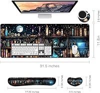 Vista 68 de MIBITRI Juego de alfombrillas para mouse y teclado, alfombrilla de mouse extendida para juegos + soporte ergonómico para reposamuñecas para teclado