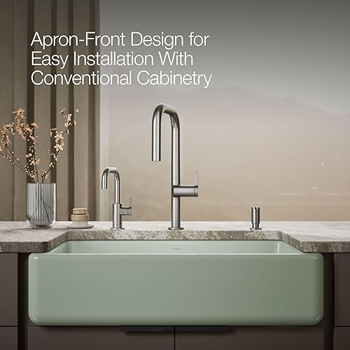 Vista 248 de Kohler Fregadero de la granja Kohler Whitehaven, Frente al delantal altos, K-6489-0, Blanco