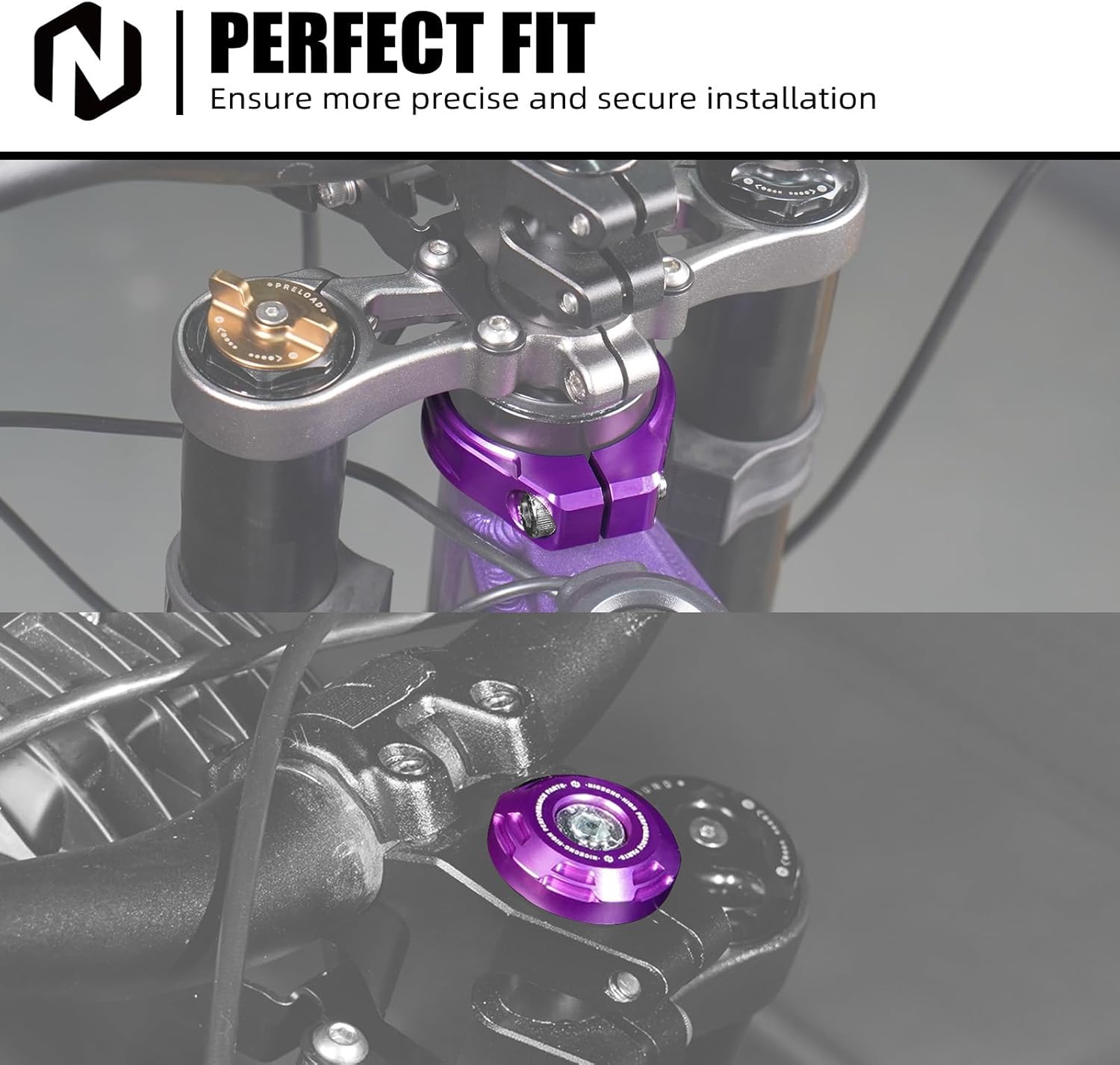 NICECNC Head Tube Frame Brace & Front Fork Suspension Core Compatible with Segway X160 X260 Compatible with Surron Light bee X/S/ L1E, Purple, See Fitment