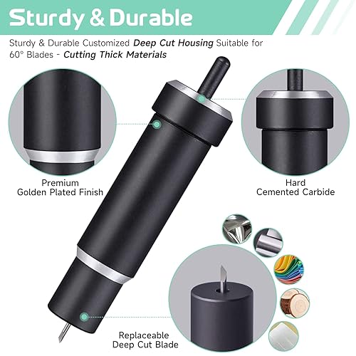 Miniatura 2 de GO2CRAFT Paquete de accesorios para Cricut Makers y All Explore Air, 21 herramientas perfectas para dibujar y cortar, carcasa de corte profundo,