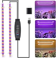 Vista 15 de Tiras de luz LED para cultivo, luces de cultivo para plantas de interior espectro completo 3000K, barra de luz para plantas con temporizador