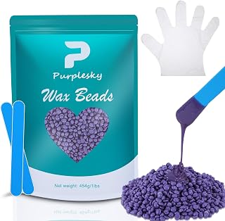 Wax Beads for hair removal- 1/3lb Hard Wax Professional Beans - Low Termperature Stripless Melting Wax for Body, Leg, Bikini Back, Nose, Upper Lip, Facial, Underarm - Brazilian Painless Waxing