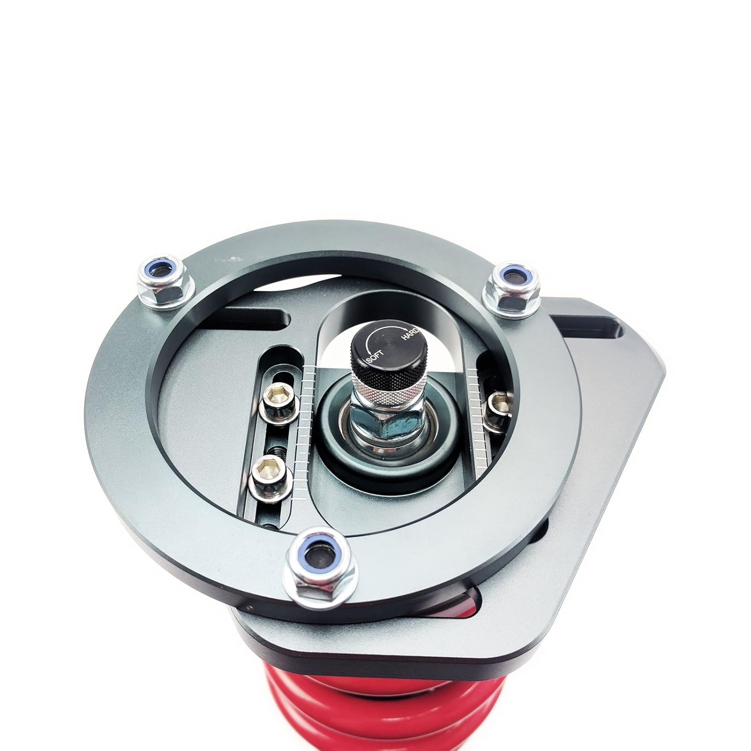 Godspeed MSS-THE02-C Adjustable Camber Pillow Ball Plate for Coilovers w/ 12mm Shaft, Billet Aluminum, Set of 2