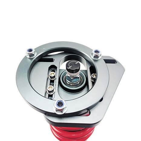 Godspeed MSS-THE02-C Adjustable Camber Pillow Ball Plate for Coilovers w/ 12mm Shaft, Billet Aluminum, Set of 2