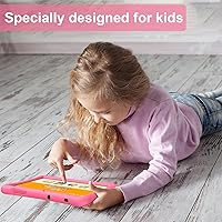 Vista 6 de Tablet infantil de 10 pulgadas Android 13 con estuche a prueba de golpes, Quad-Core 32GB, 512GB ampliable, control parental, aplicaciones Rosado