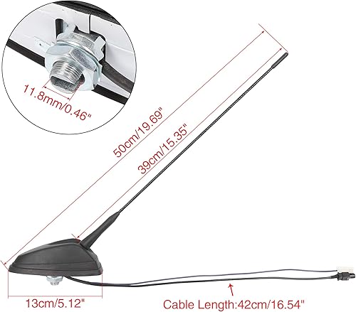 Miniatura 2 de X AUTOHAUX Antena de alimentación de coche Radio AM FM antena de señal mástil montado en techo antena reemplazar A9068200475 para Benz Sprinter