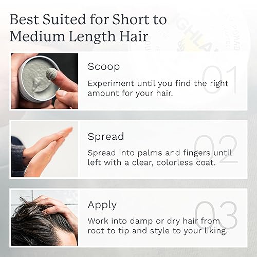 Miniatura 5 de Highland Glacial Pomada de Arcilla para el Cabello - Arcilla para peinar galardonada para hombres y mujeres hecha con ingredientes 100% naturales