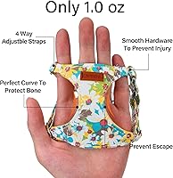 Vista 56 de CHEDE No Pull Floral Pattern Dog Harness - Lightweight and Soft, Adjustable Small Dog Harness Set with Leash, Suitable for Puppy to Medium-Sized Dog