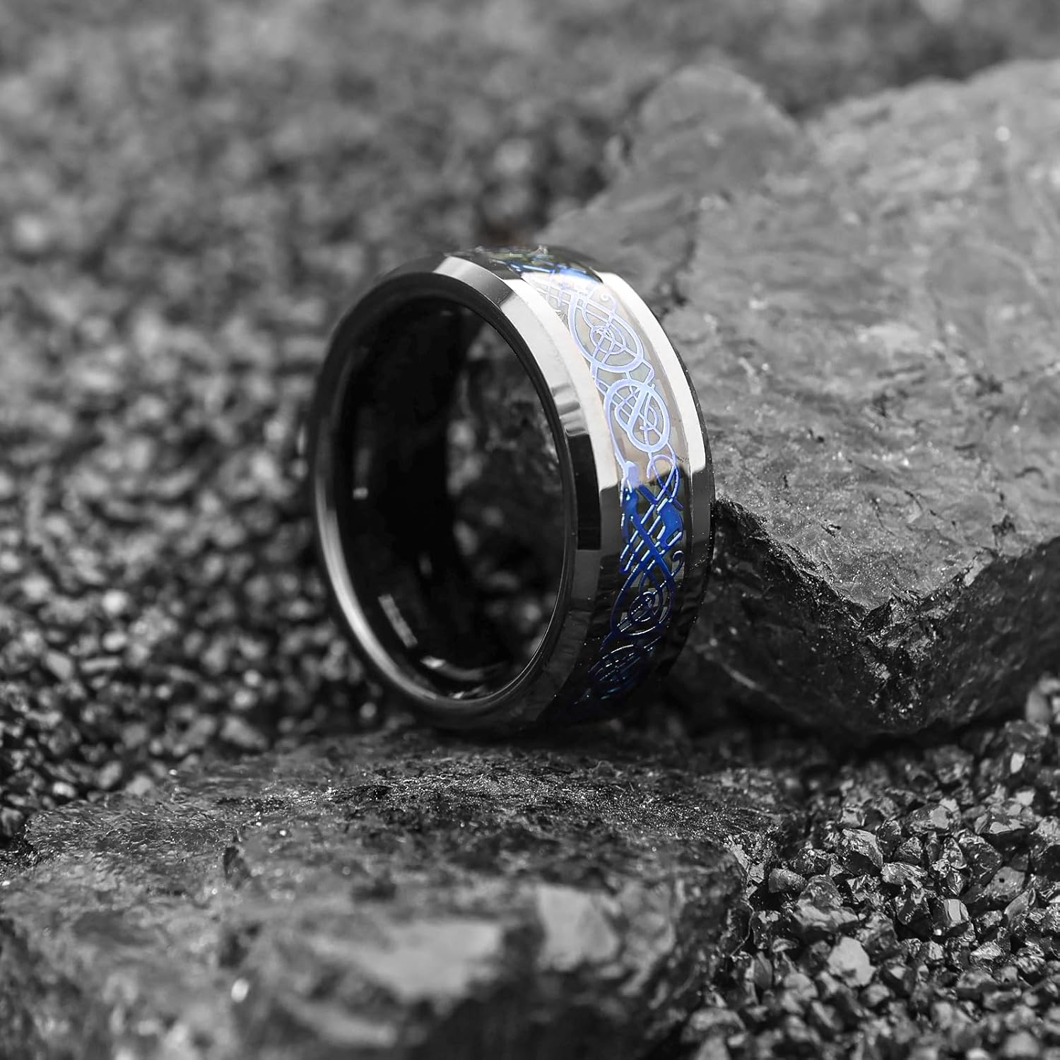 6mm 8mm Silver/14K Gold/Black Tungsten Carbide Men's Fashion Wedding Ring Suitable for Daily Wear Sizes 7 to 13 - Image 2