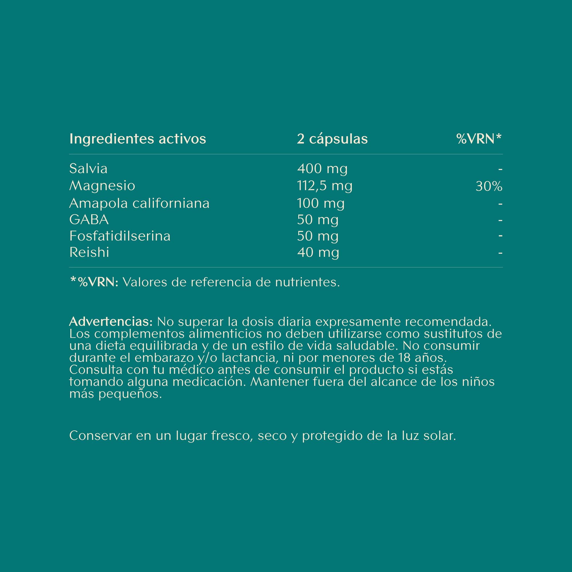 Menopausia - Descanso Domma | Cápsulas para dormir de forma natural | Tratamiento natural para el insomnio y los sudores nocturnos con salvia, reishi y amapola californiana | Sin Melatonina - 56 caps