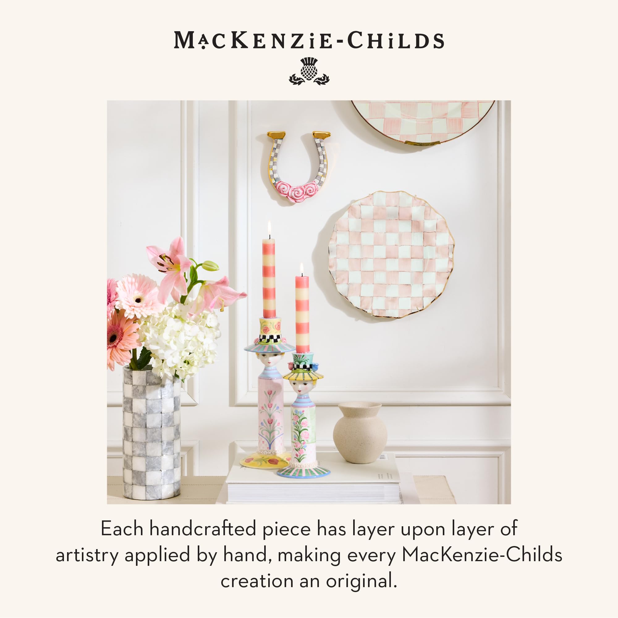 Amazon.com: MACKENZIE-CHILDS Capiz Small Vase, Unique Flower-Vase