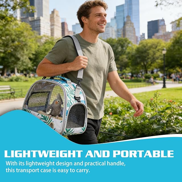 Foto 6 de 7 de WIYETY Transportbox Transportbox Transportbehälter für Vögel: Rucksack für Vögel mit Sitzstange und Edelstahl…