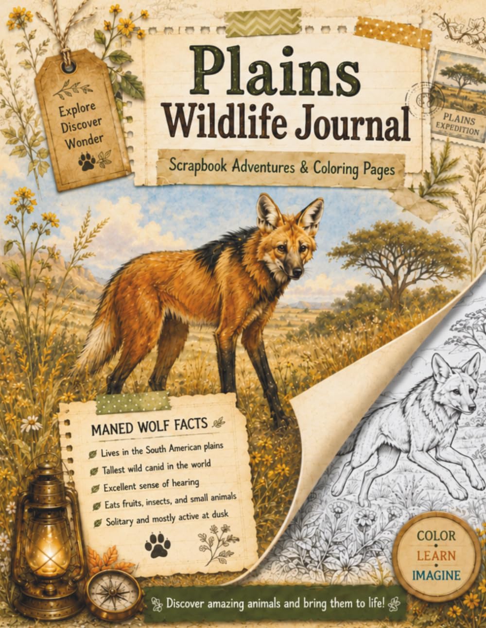 Plains WildLife Journal: Scrapbook Adventures & Coloring Pages