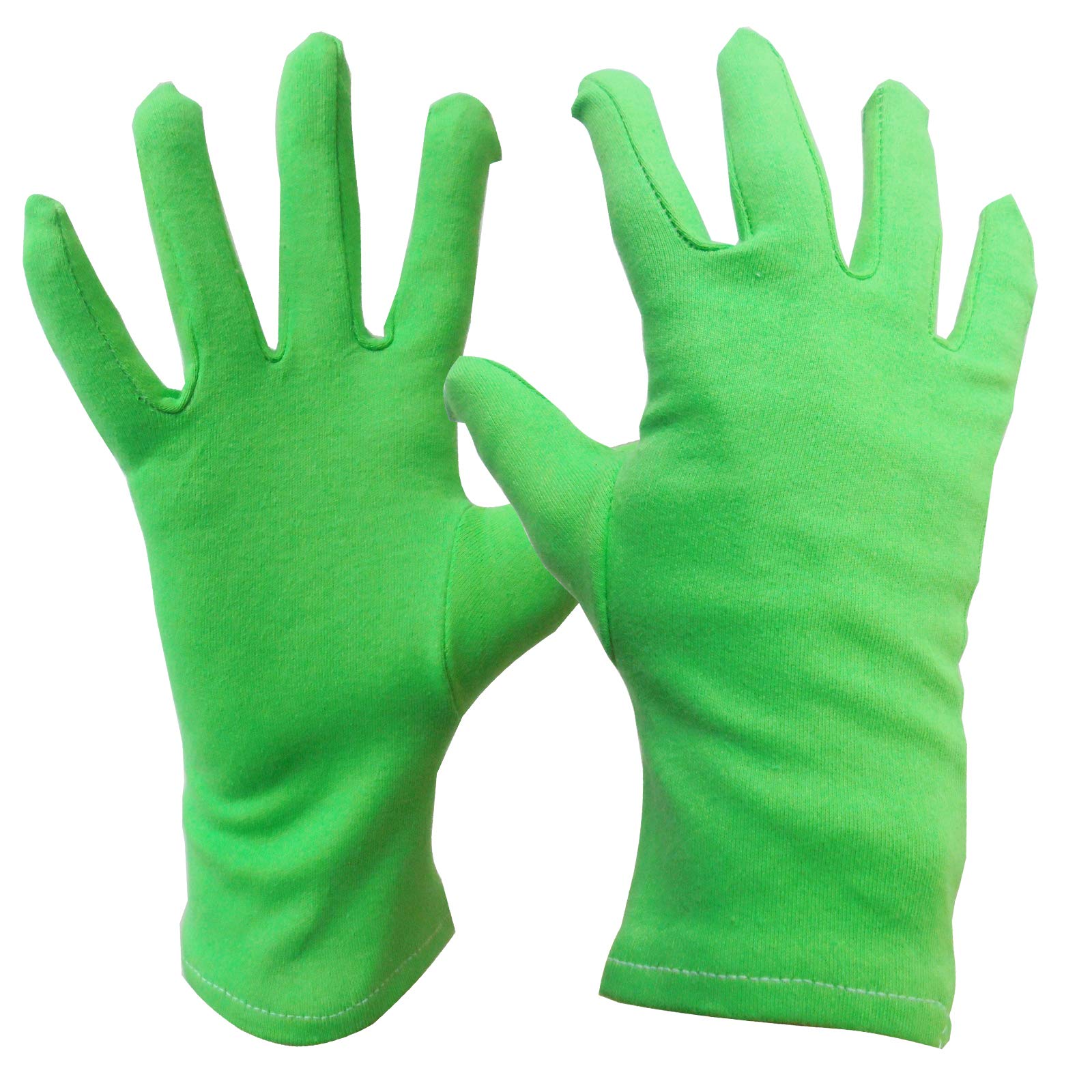 YNR® Gants en coton | Gants de travail légers et extensibles | Inspection de pièces de monnaie | Travail quotidien et plus encore | Taille unique (6, vert)