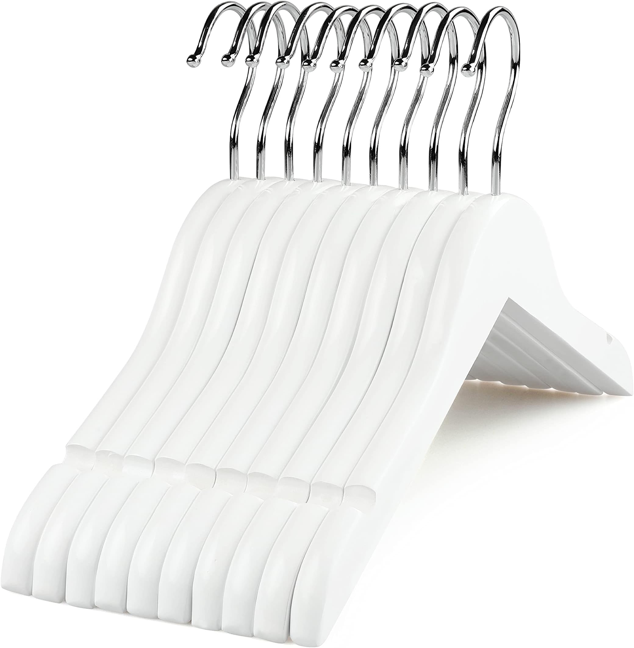 TOPIA HANGER White Kids Wood Wooden Clothes Hanger 10 Pack CT09W