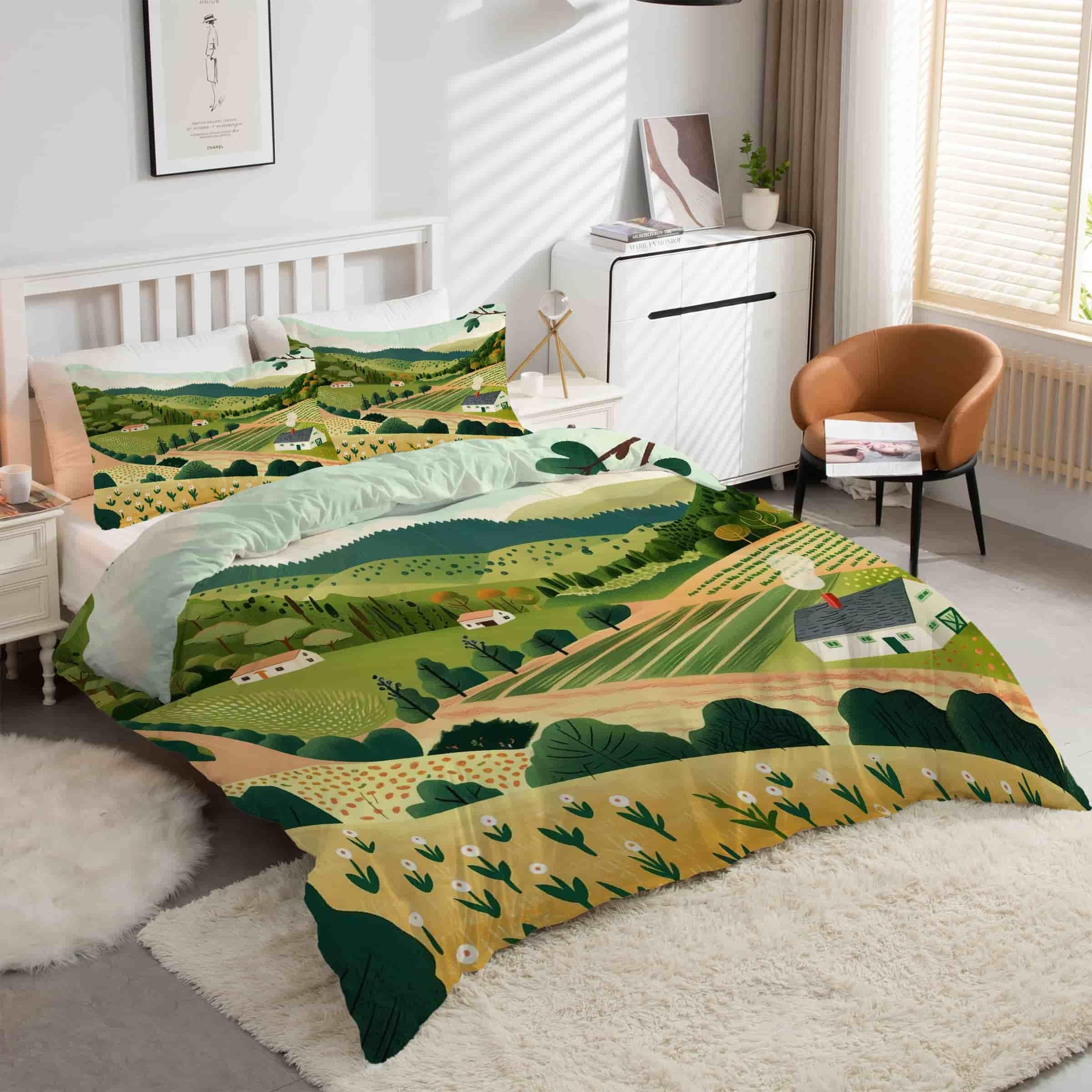 Parure de lit 3 pièces avec housse de couette 220x240 et taies d'oreiller fermeture éclair