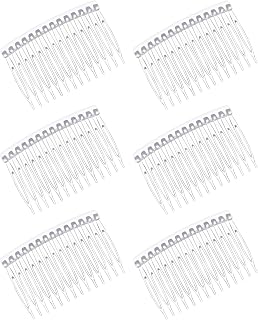 6 Pieces French Side Comb, 14 Teeth Clear Plastic Hair Side Combs, Decorative Hair Combs Clips for Women Girls Bridal Wedding Veil Fine Hairs