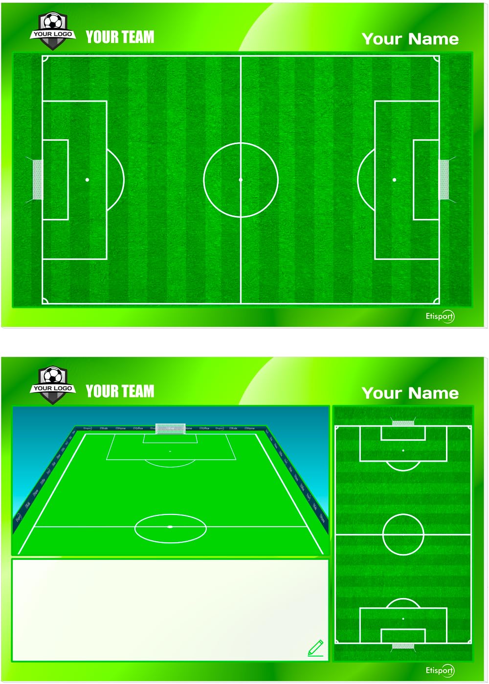 Pizarra táctica Fútbol para Entrenador Personalizada 30,5x20,5cm Tablero borrado seco
